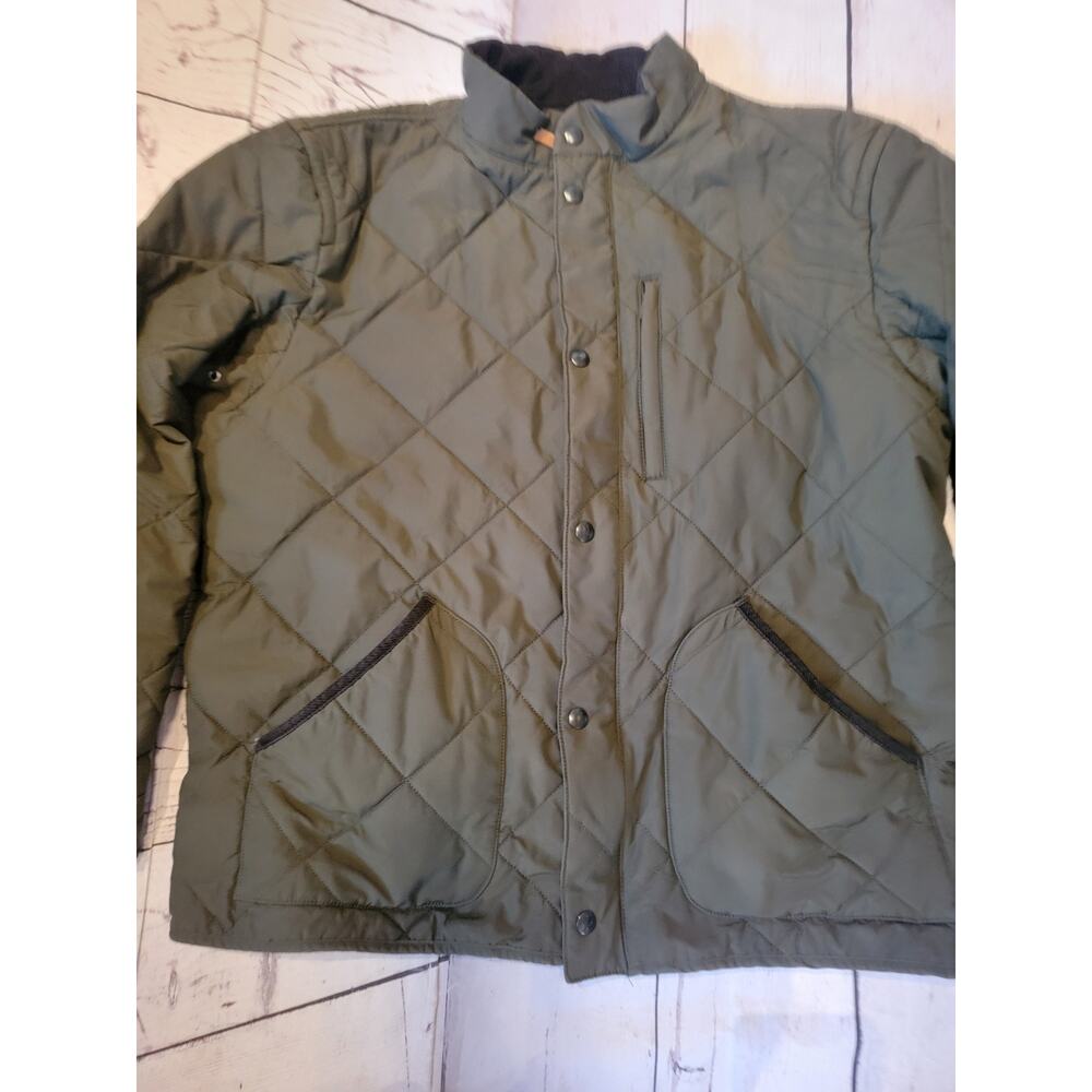 J Crew Sussex Quilted Field Jacket Men XL Olive Green Primaloft Lined FA19 AA144